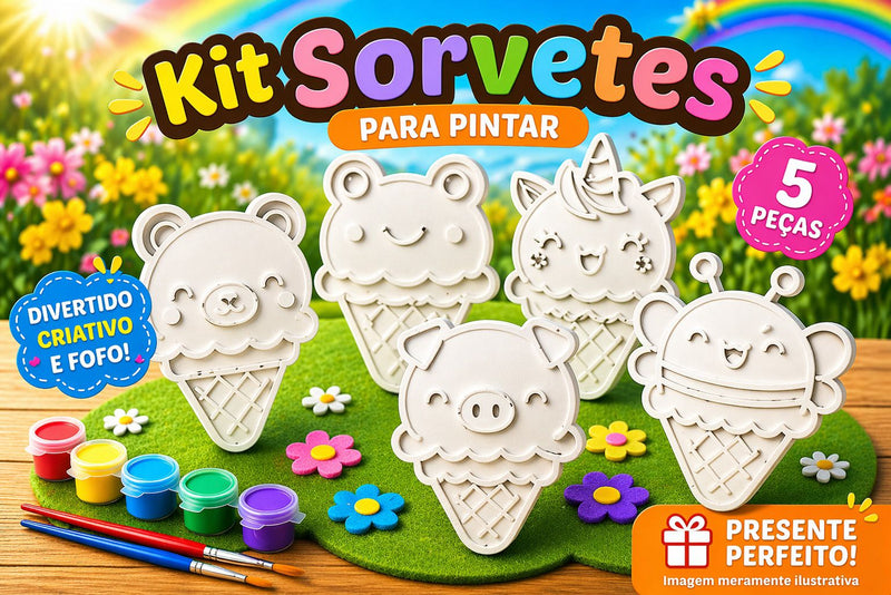 Kit Sorvetes para Pintar